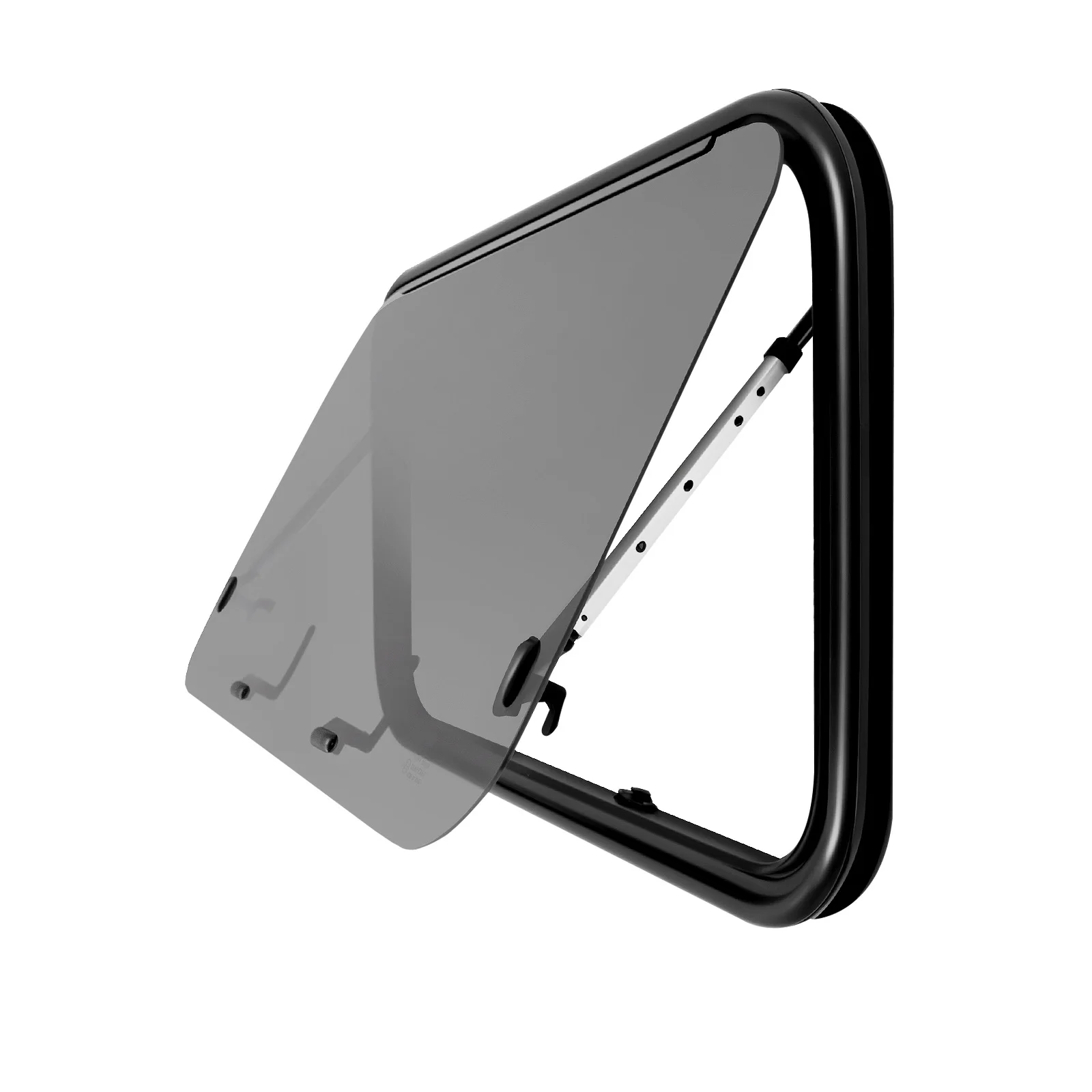 

RV Push Out Window Aluminum Alloy Tempered Glass 65° Opening Privacy Protection Lockable for RV Trailer Pickup Truck Conversion