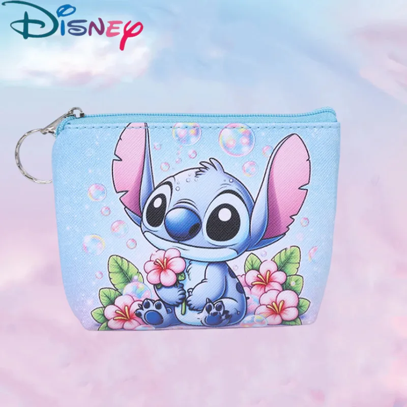 New Disney Stitch Coin Purse Cartoon Anime Pu Key Case Coin Storage Bag Children Wallet Mini Clutch Christmare Gifts for Kids