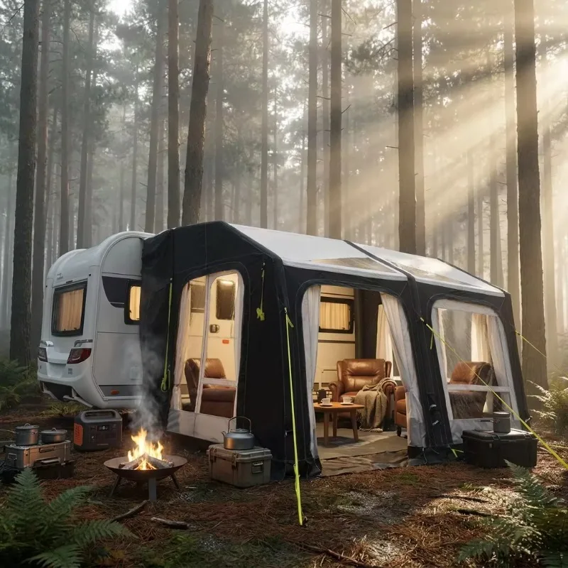 YYD OVERLAND Luxury Inflatable RV Annex 3000mm Waterproof Air Beam Tent for Trailer Side Quick Setup Caravan Extension Awning