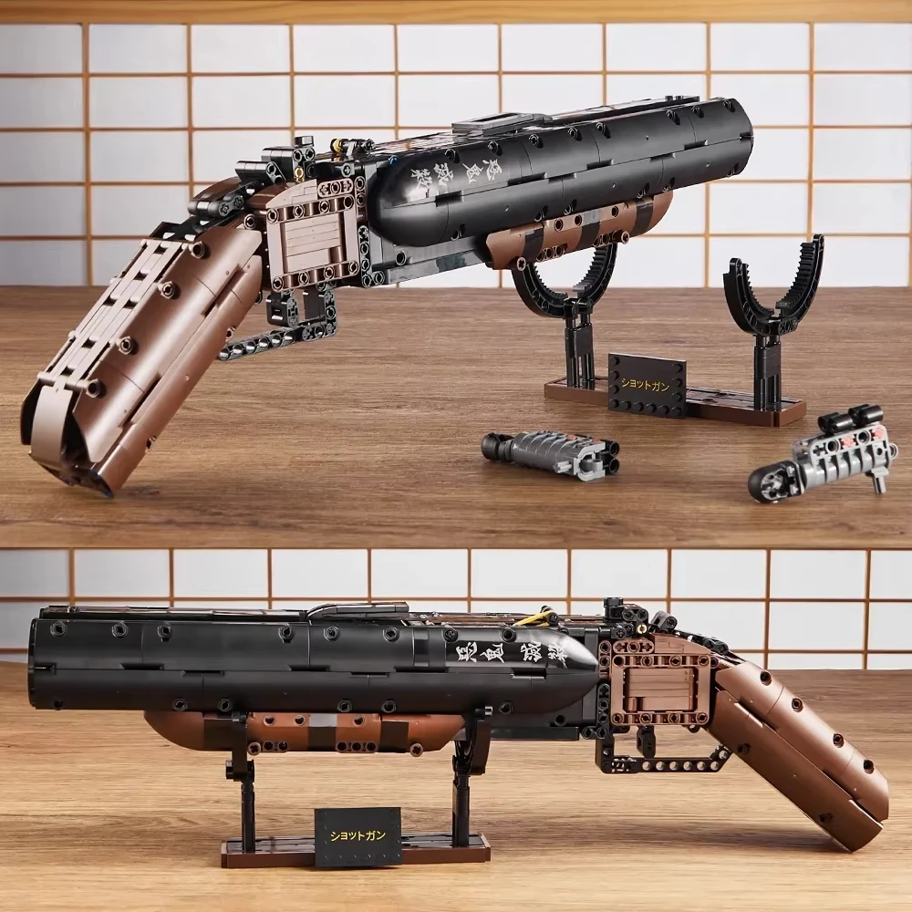 890 pçs criativo montagem técnica tijolos moc espingarda modelo blocos de construção kit brinquedo presente para adultos projeto diy