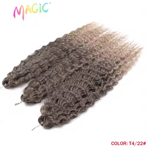 Magic Ariel Curl Hair Water Wave Twist Crochet Hair Synthetic Braid Hair Ombre Blonde 22 Inch Deep Wave Braiding Hair Extension - Image 41