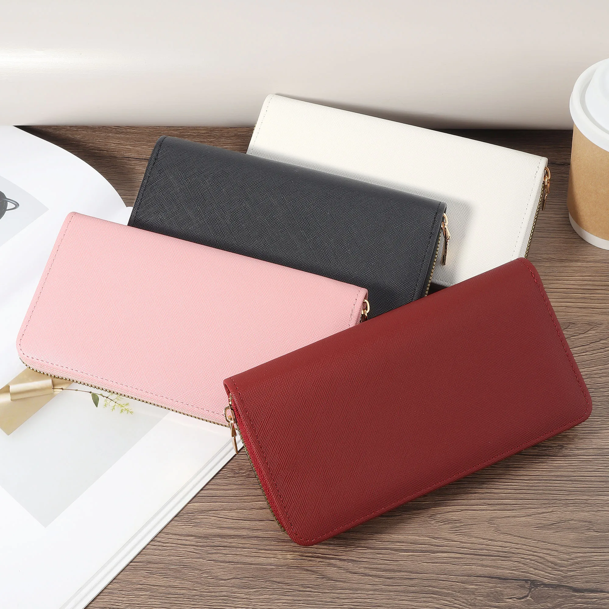 [محفظة أنيقة] محفظة نسائية طويلة أنيقة |   قابض واسع مع مقصورات متعددة، محفظة بسحاب، محفظة عملات معدنية لطيفة مع