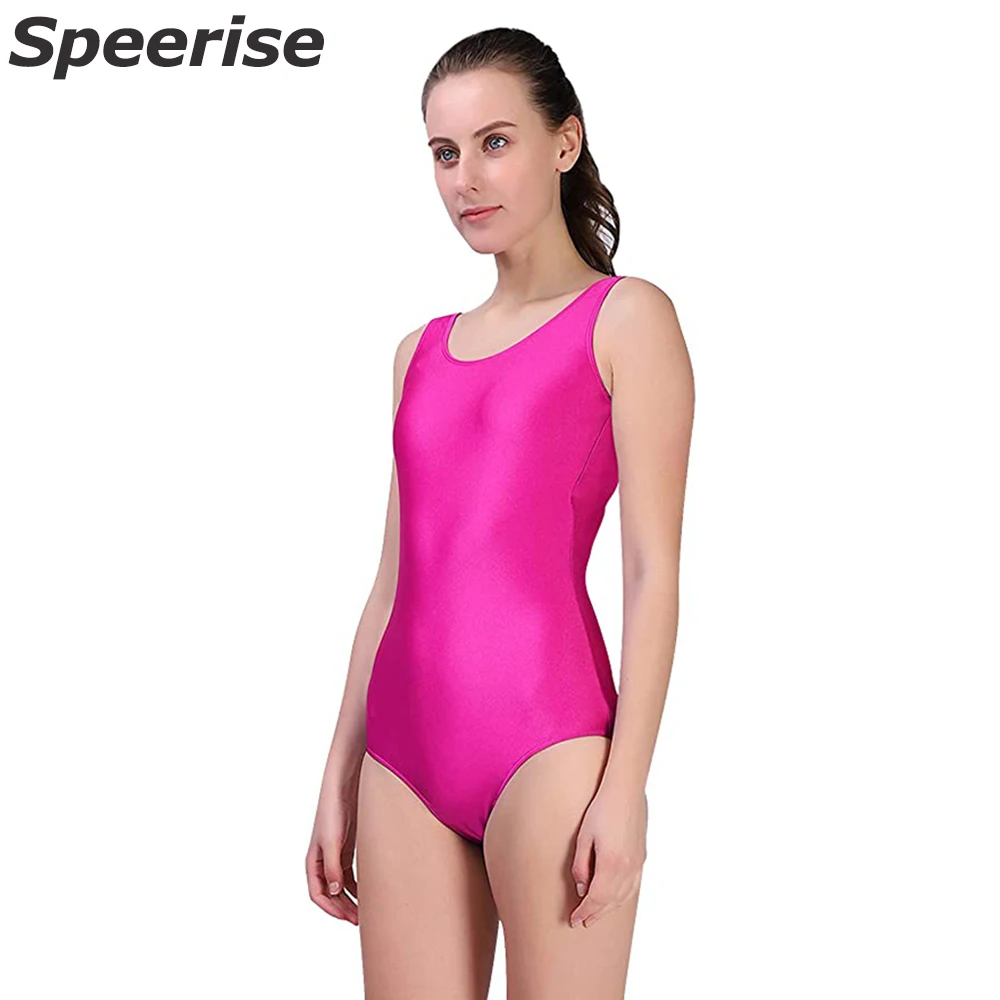 Adult Summer Dance Leotard Sleeveless Tank Top Women Artistic Gymnastics Bodysuit Biketard Ballet Dancewear Nylon Swimwear Gym