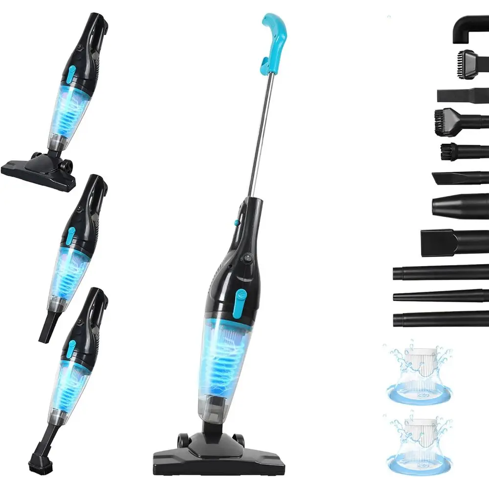 

15KPa Powerful Suction 400W Motor 12 in 1 Lightweight Bagless Stick Vac with Handheld, Ultra Quiet for Hardwood Floor Carpet Car