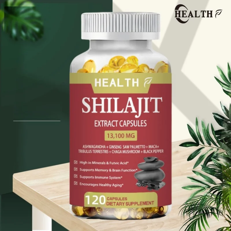 

Pure Himalayan Shilajit 13100 Mg High-Efficiency Organic Capsule 120 Pills Containing Fulvic Acid And Trace Minerals