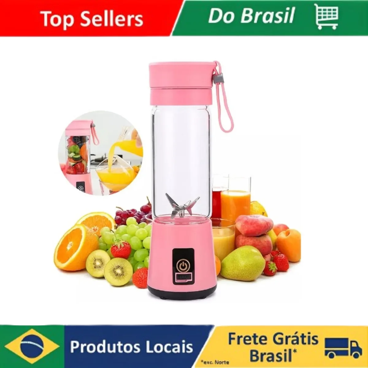 O mini tampão portátil do suco de USB, toma agite 6 garrafas Recarregavel