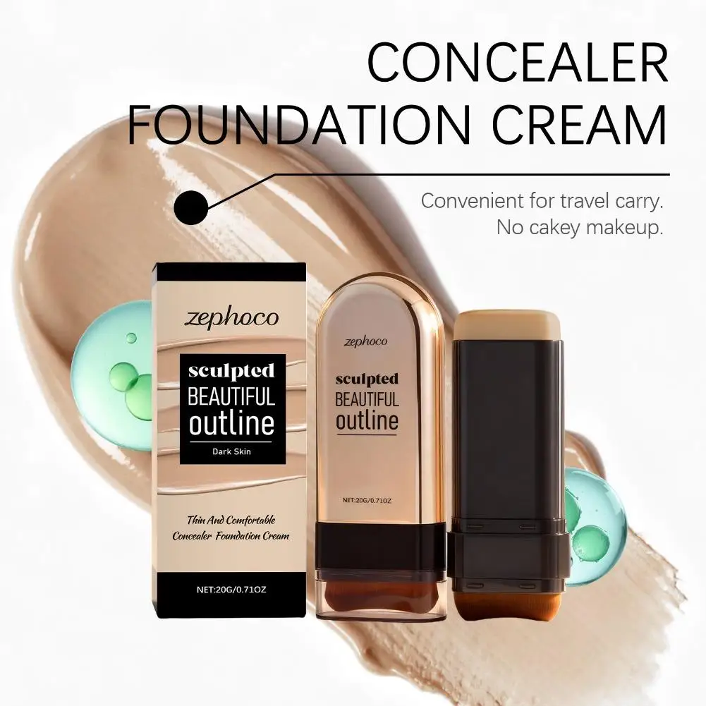 Corrector Humectante de Larga Duración Zephoco en Barra, Cubre Ojeras, Cicatrices de Acné, Cobertura Total, Base de Maquillaje Facial