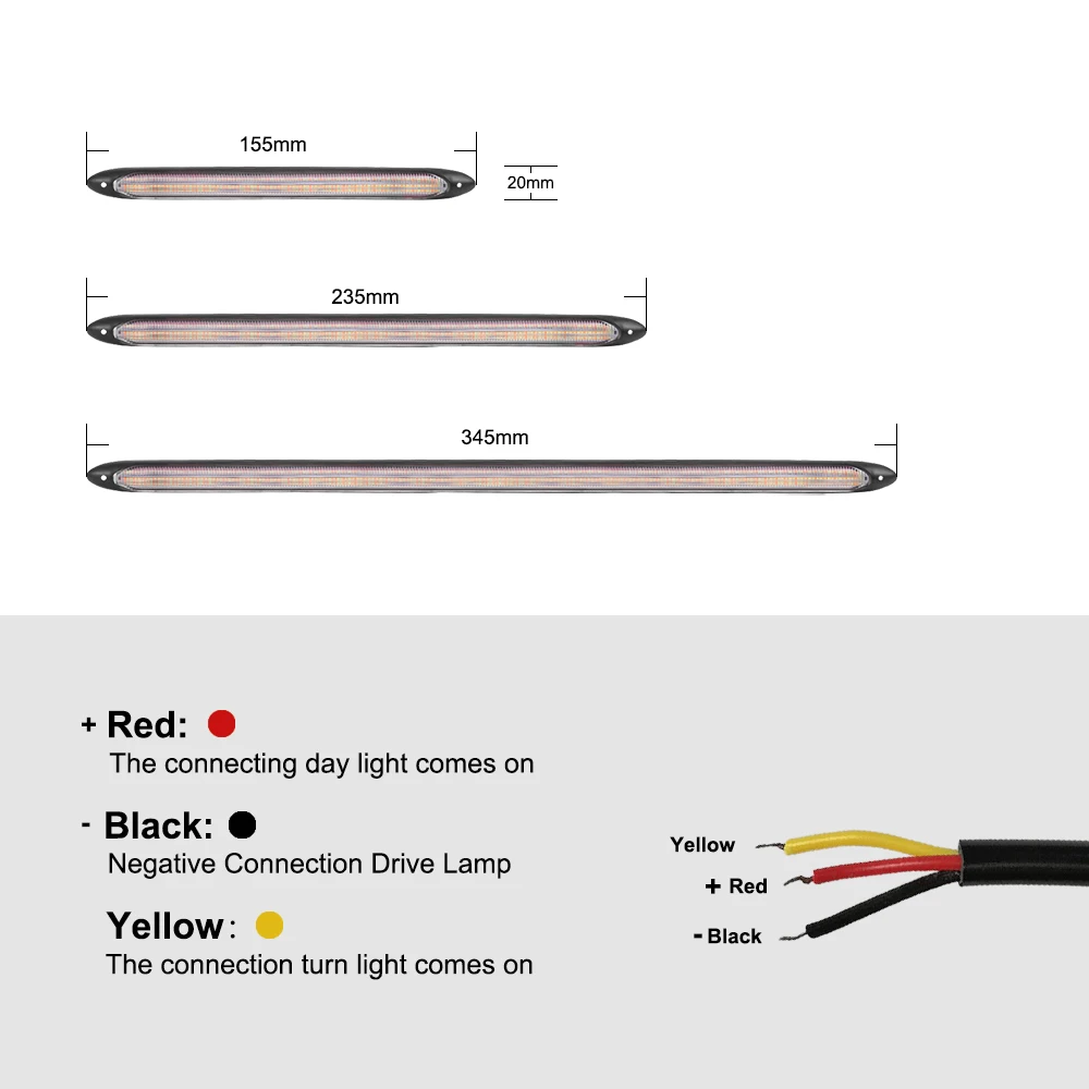 NLpearl 12V Sequential DRL LED Daytime Running Light for Car Headlight Waterprool Flow LED DRL Turn Signal Yellow Extra Light