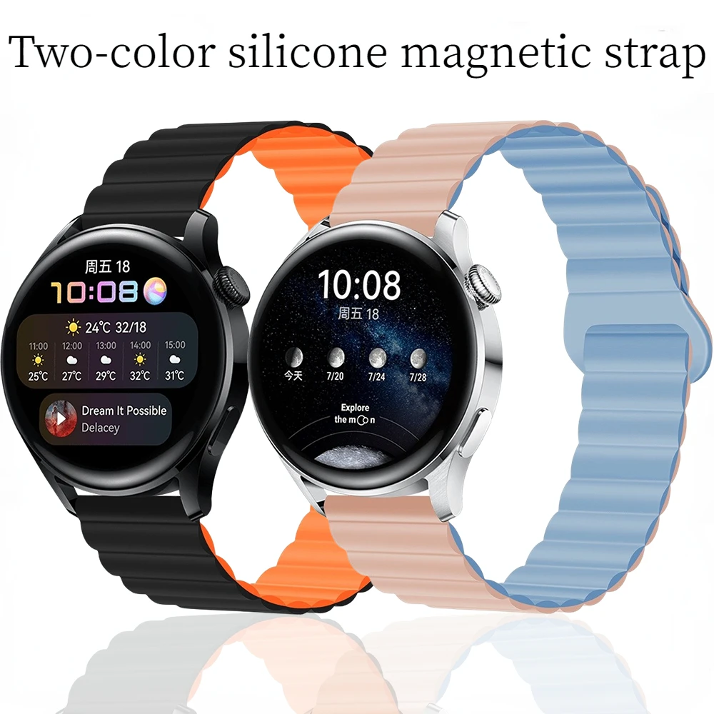 

Silicone Magnetic Watchband for Samsung Galaxy Watch 3/4/5/Gear S3/Huawei Watch GT/2/3 Pro Adjustable Bracelet Amazfit GTR Strap