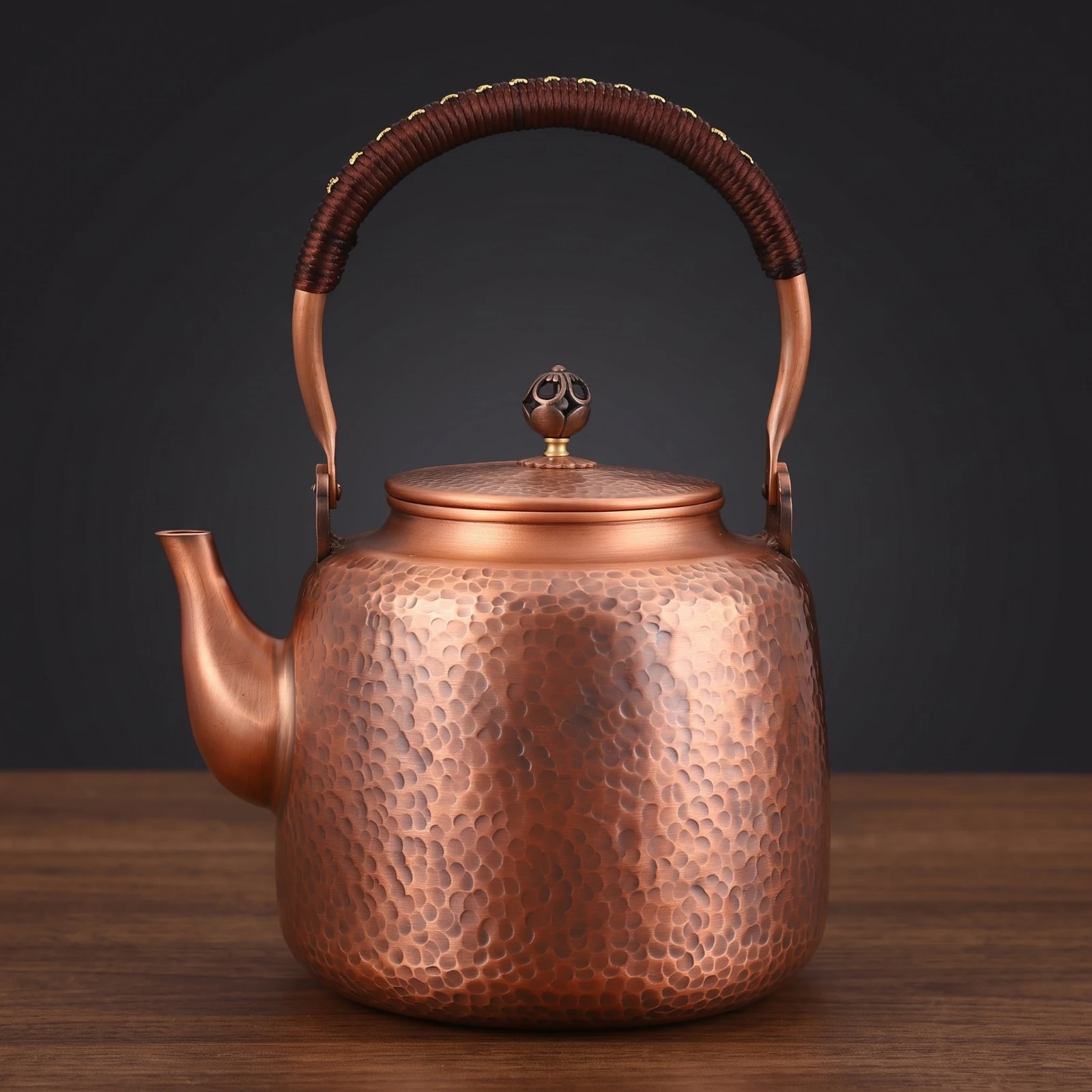 Copper Kettle with Strainer Traditional Hammered Copper Teapot Teapot with Strainer Long-Lasting Sturdy