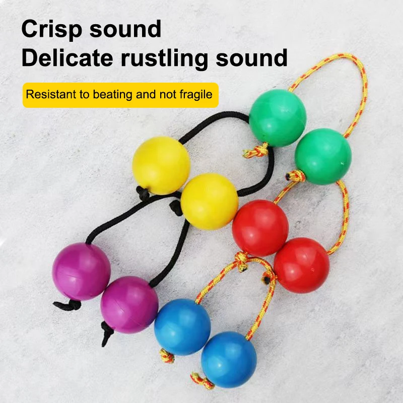 New 2Pcs Kashaka Rhythmic Balls Portable Single Hand Percussion Instruments Rhythmic Fingertip Shaker For Kid Adults Beginners