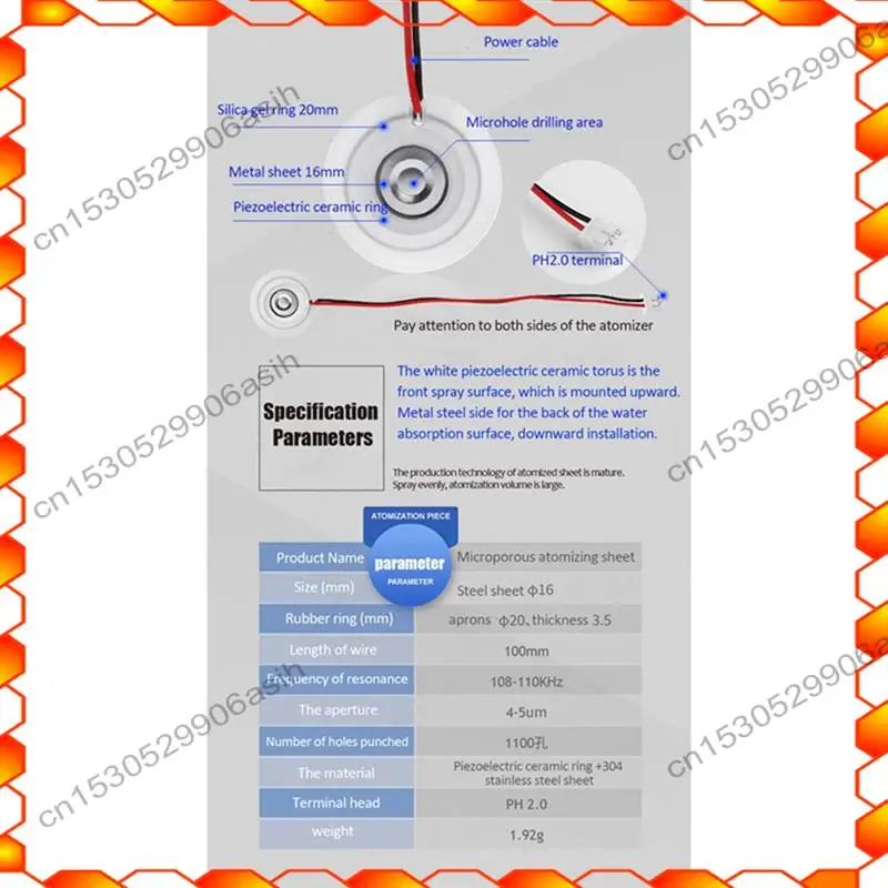 -AT52 Módulo de atomización de doble pulverización Humidificador USB Placa de circuito de conducción Incubación DIY Verde y blanco
