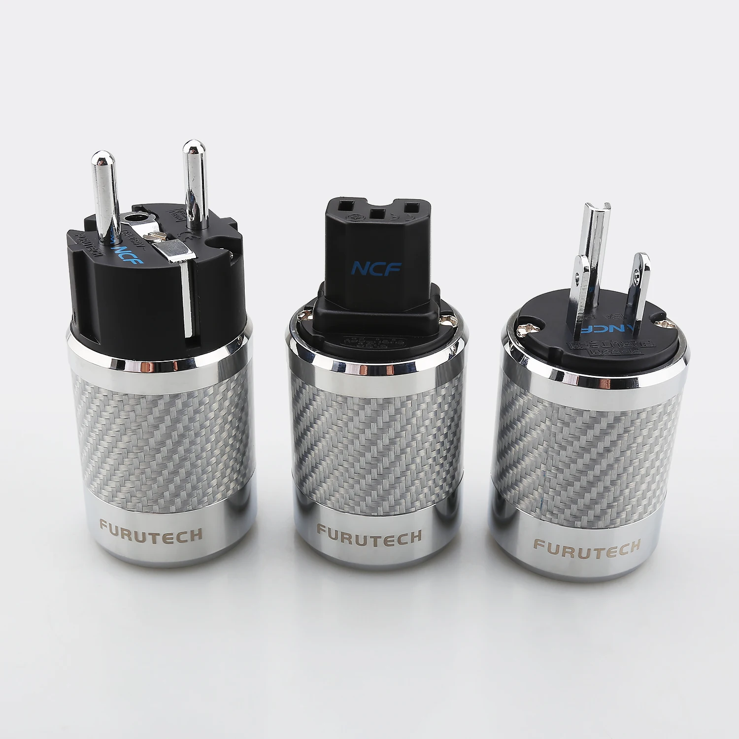 Hi-End NCF Rhodium Plated EU Schuko Power Plug | 15A 125V / 10A 250V US/EU Audio Power Supply Connector