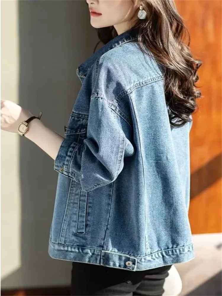 Fashion Denim Coat Female Jackets Retro Outwear Leisure Jacket Thin Woman Clothes Jacket Korean Women's Cloth Denim Jacket