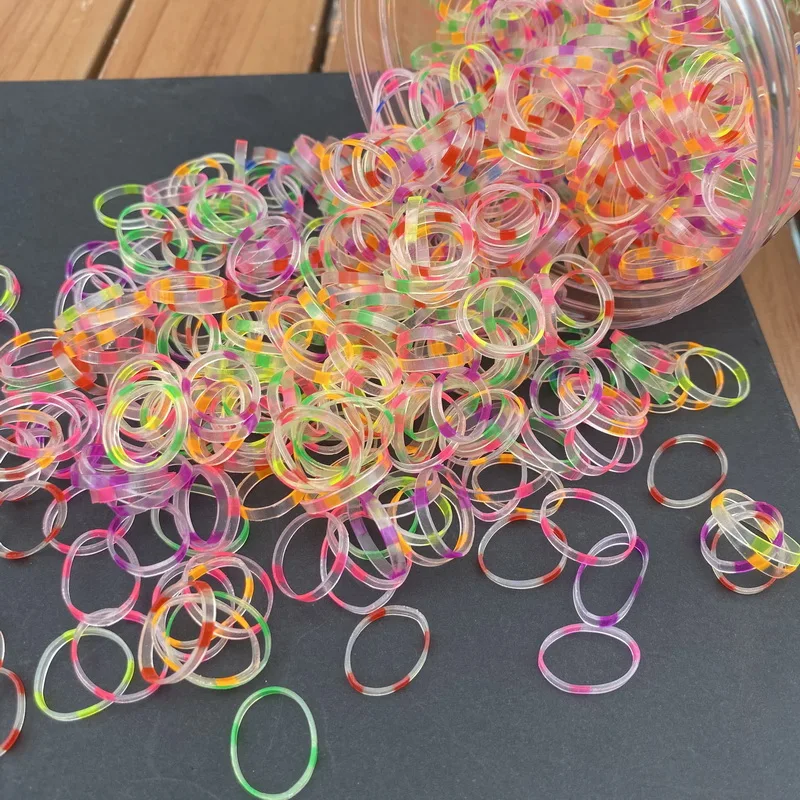 Über 800 Stück/Flasche Baby-Haargummi, Pferdeschwanz, dicke Einweg-Gummibänder, Kinder-Haargummis für Kinder, Mädchen, elastisches Haar-Accessoire – Detail 5