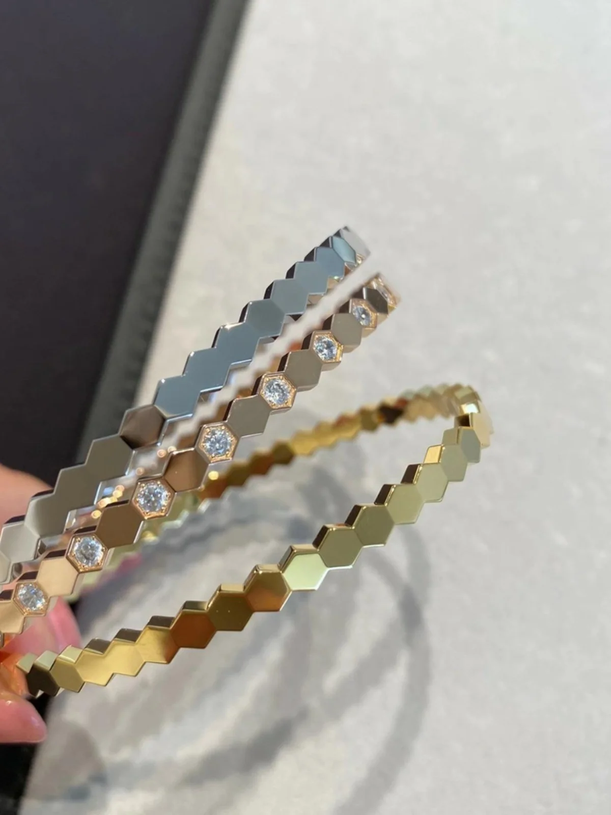 

Pure Silver 8K Rose Gold Plated Honeycomb Bracelet Women's Simple Luxury Design Faion Jewelry Sensation High End Feeling