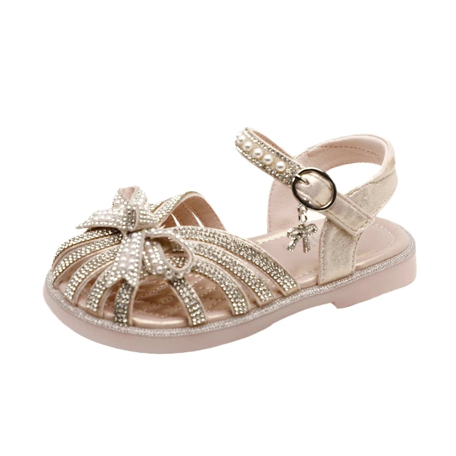 

Summer Kids New Rhinestones Bowtie Elegant Fashion Sandals Non-slip Breathable Girls Sandals Children's Princess Sandals