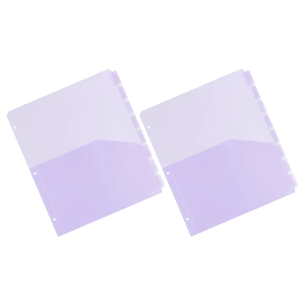 

2Sets Binder Dividers Pocket Organizer for Office Use A4 3-Hole Tabbed Replacement Pages Document Storage File Dividers