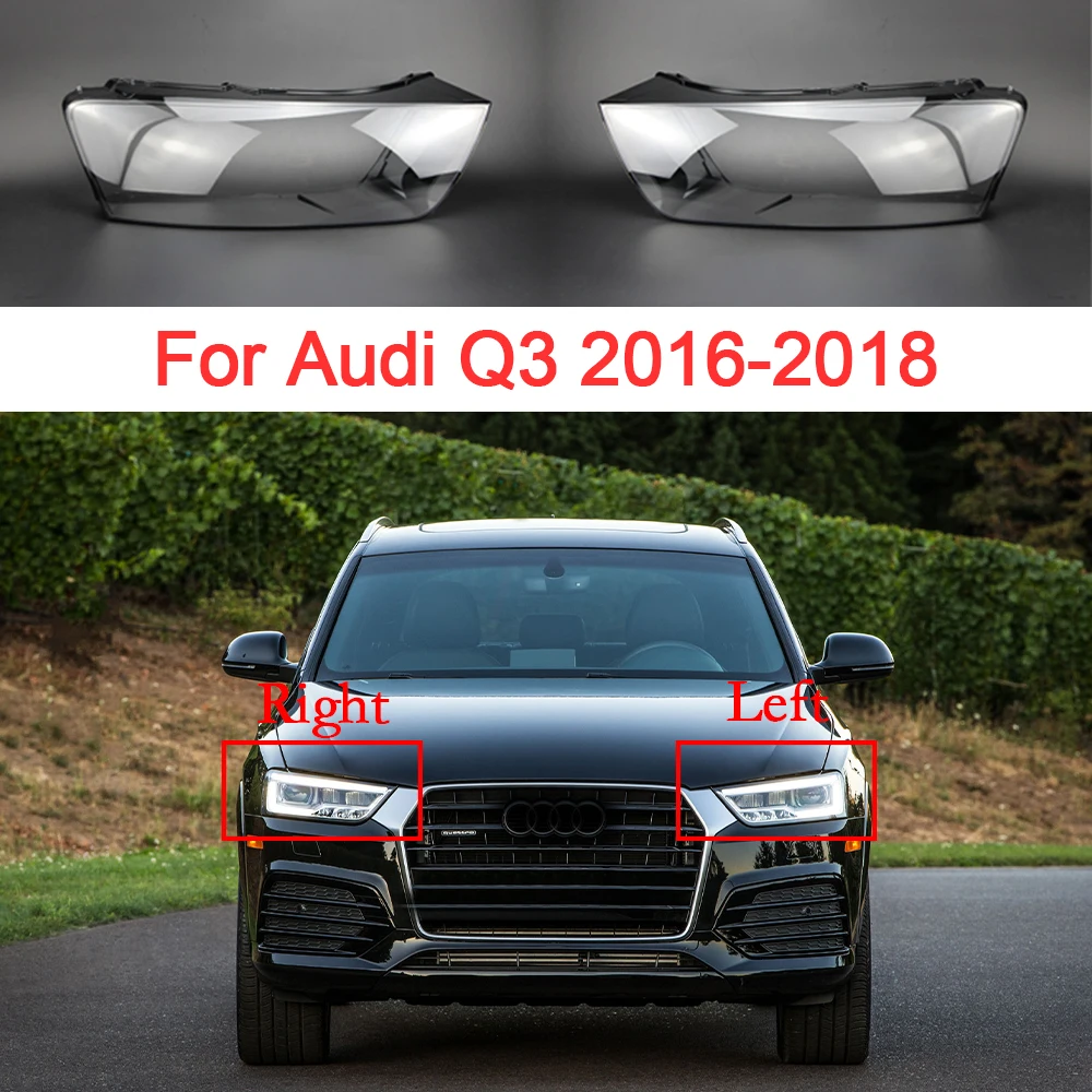 

Car Headlight Glass For Audi Q3 2016 2017 2018 Car Parts Dust Lens Cover Transparent Right/Left Headlamp Shell Car Accessoires