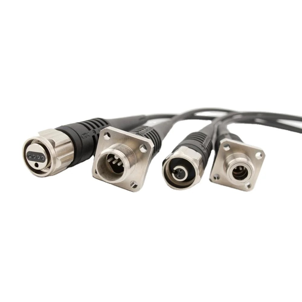 

FTTA 4 core 100 meter outdoor fiber optic cable 5.0 mm connector plug / socket male to female