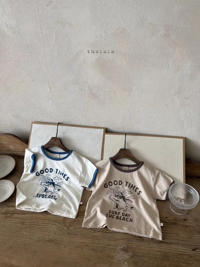 2024 Summer New Children Short Sleeve T-shirt Baby Boy Girl Casual Cotton Tees Infant Toddler Fashion Print Top Kids Clothes