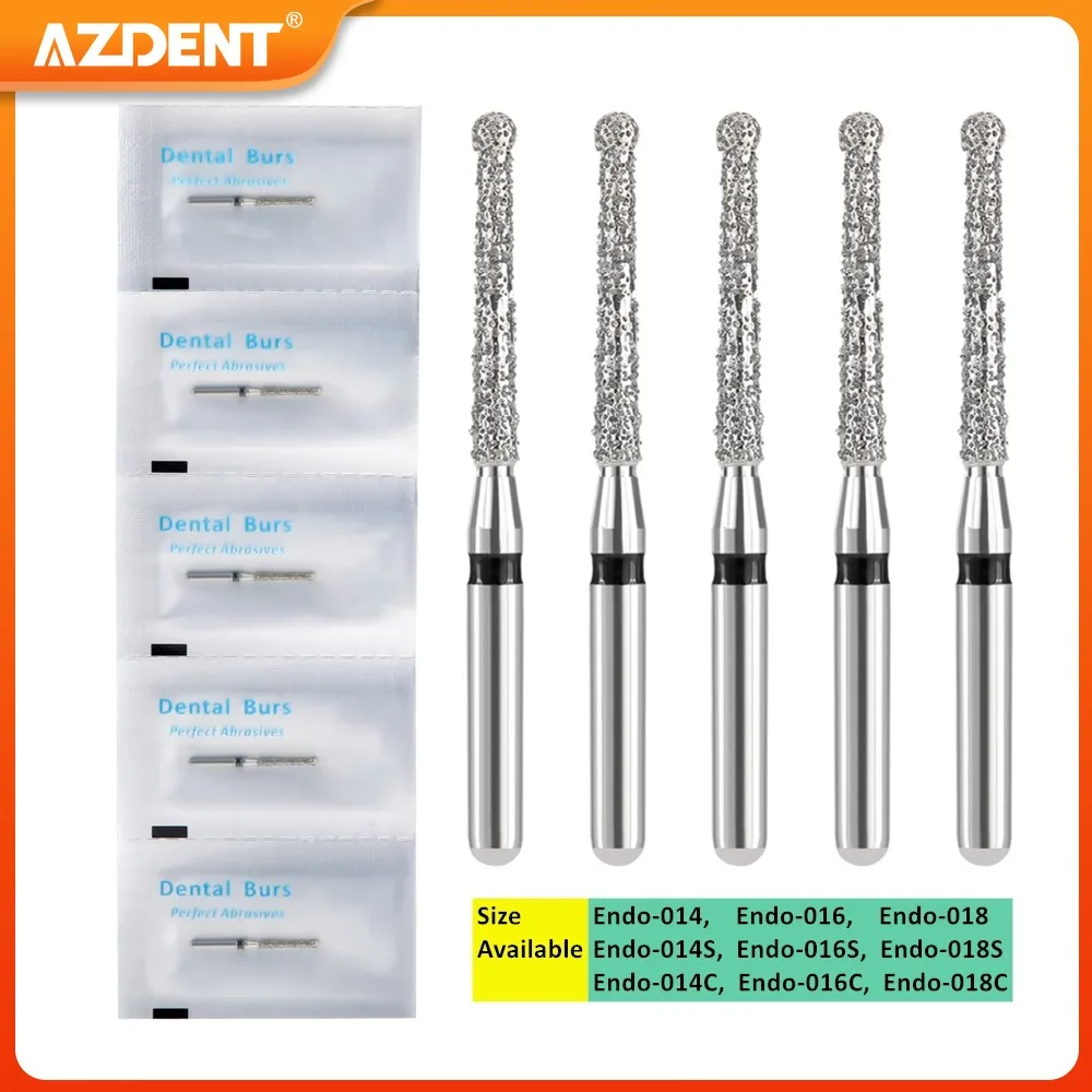 50PCS/Pack Dental Diamond Burs AZDENT Endo Bur FG Drills 1.6mm 9 Sizes for High Speed Handpiece Dentists Dentistry Tools