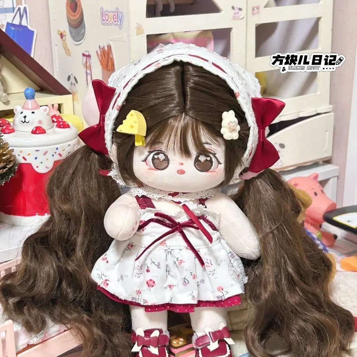 20cm cotton doll clothing set, strawberry series dress set, cute doll replacement clothes view 3