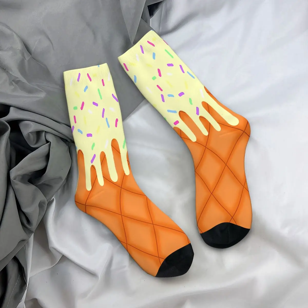 Vanilla Ice Cream Vanilla Chocolate Ice Cream Socks Male Mens Women Spring Stockings Printed