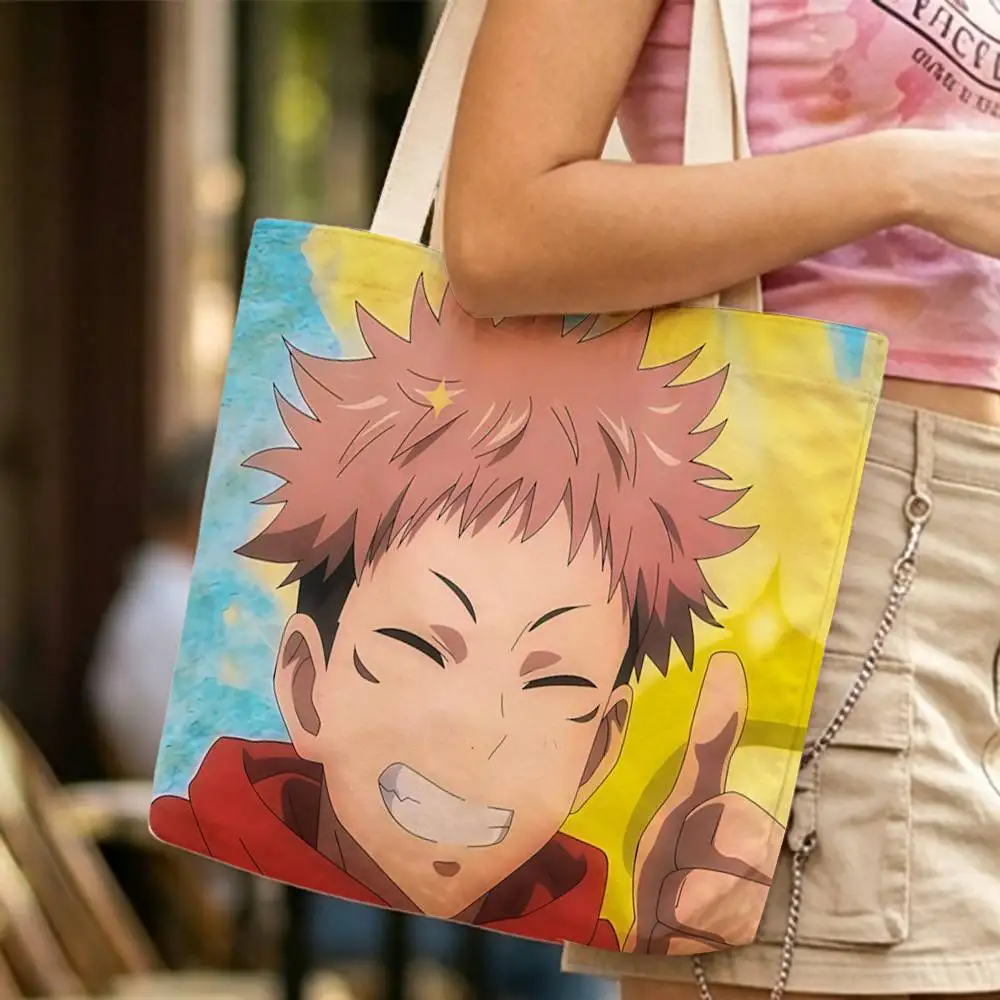 Finger Eater Boy Y-Yuji Itadori JJK Canvas bags Support Custom suitable for School shopping, gifts, and Daily Commute