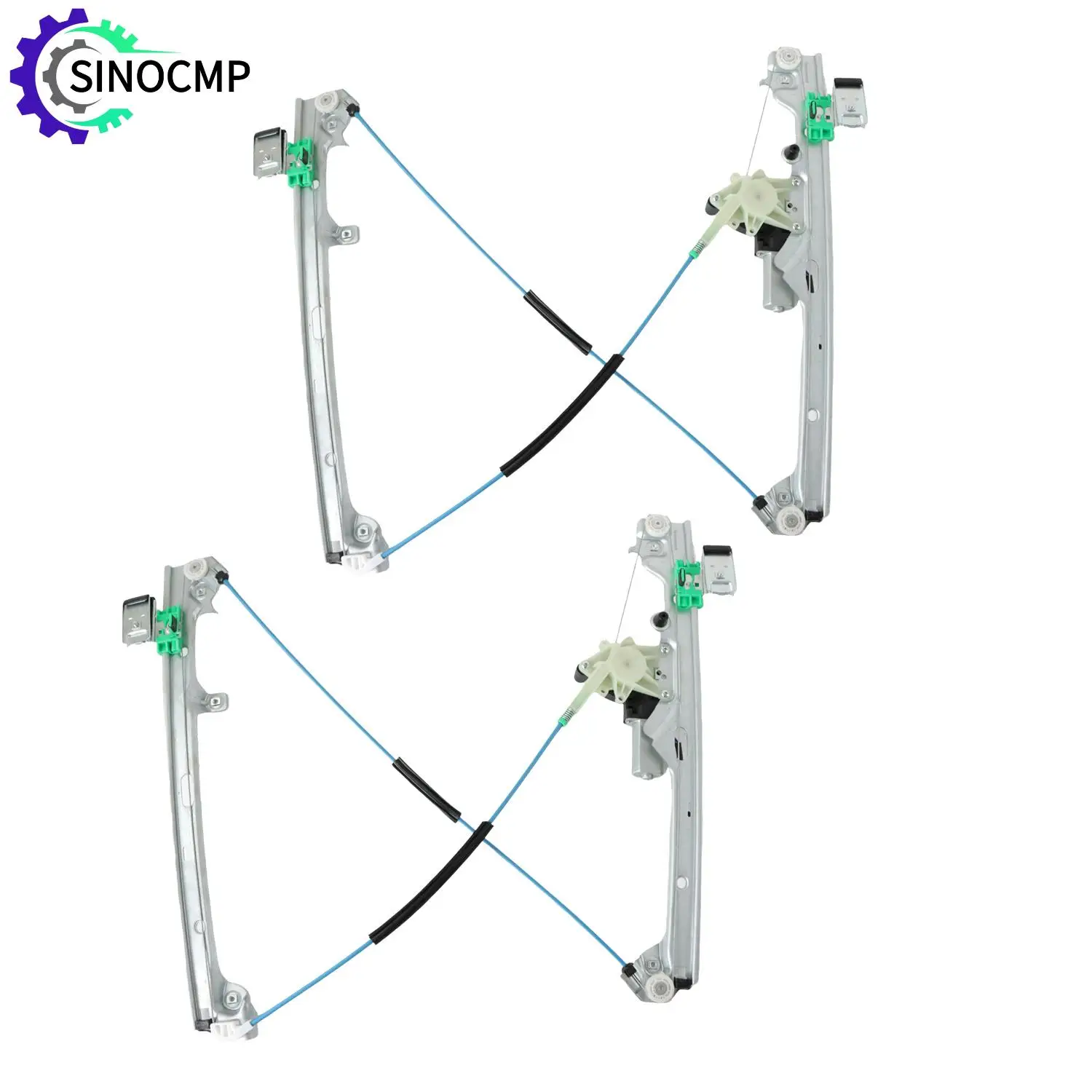 2pcs Power Window Regulator w/ Motor Front Left & Right 741-644 741-645 For Chevy Silverado Tahoe Suburban GMC Yukon Escalade
