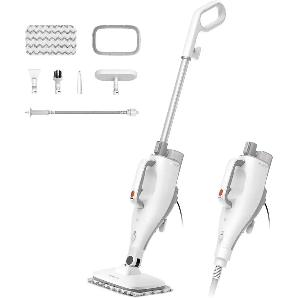 Multifunctional Steam Mop Lightweight Handheld Unit Efficient Cleaning Hard Floors Rugs Swivel Steering Easy Maneuver 2-in-1