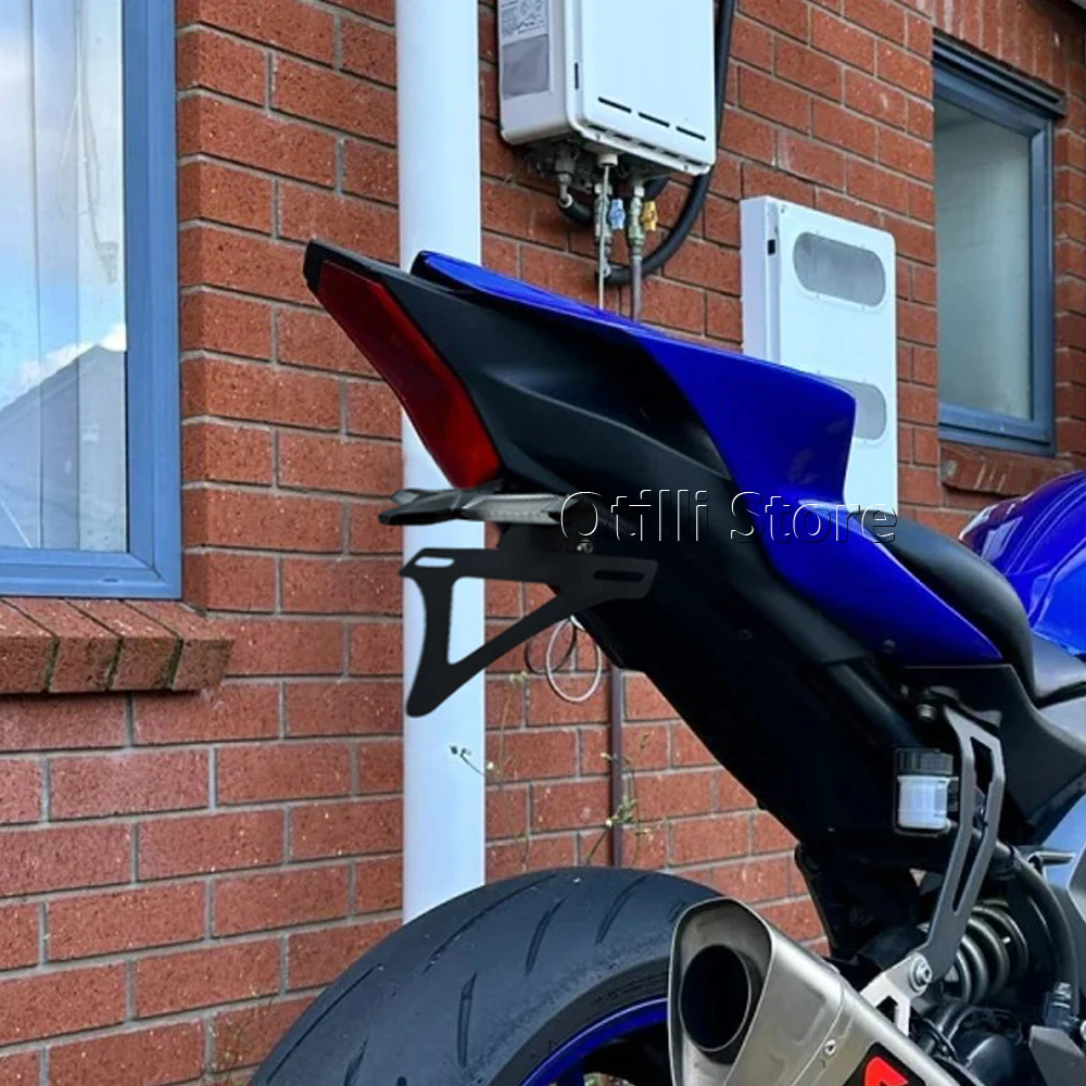 YZF R6 لوحة ترخيص حامل مصباح ليد لياماها YZF-R6 2015-2025 YZFR6 دراجة نارية الذيل الإطار قوس الحاجز الخلفي مزيل