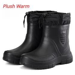 Men's Boots Lightweight Winter Shoes for Men Outdoor Work Cotton Rain Male Snow Boots Waterproof Winter Rubber Warm Ankle Boots