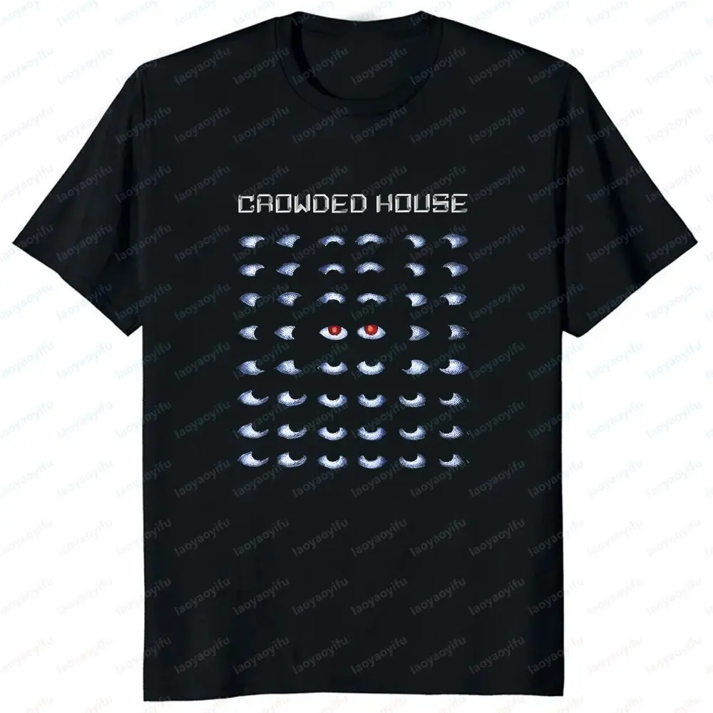 Crowded House Band's Summer Casual Fashion Versatile Short-sleeved Round-neck T-shirt Suitable for Both Men and Women