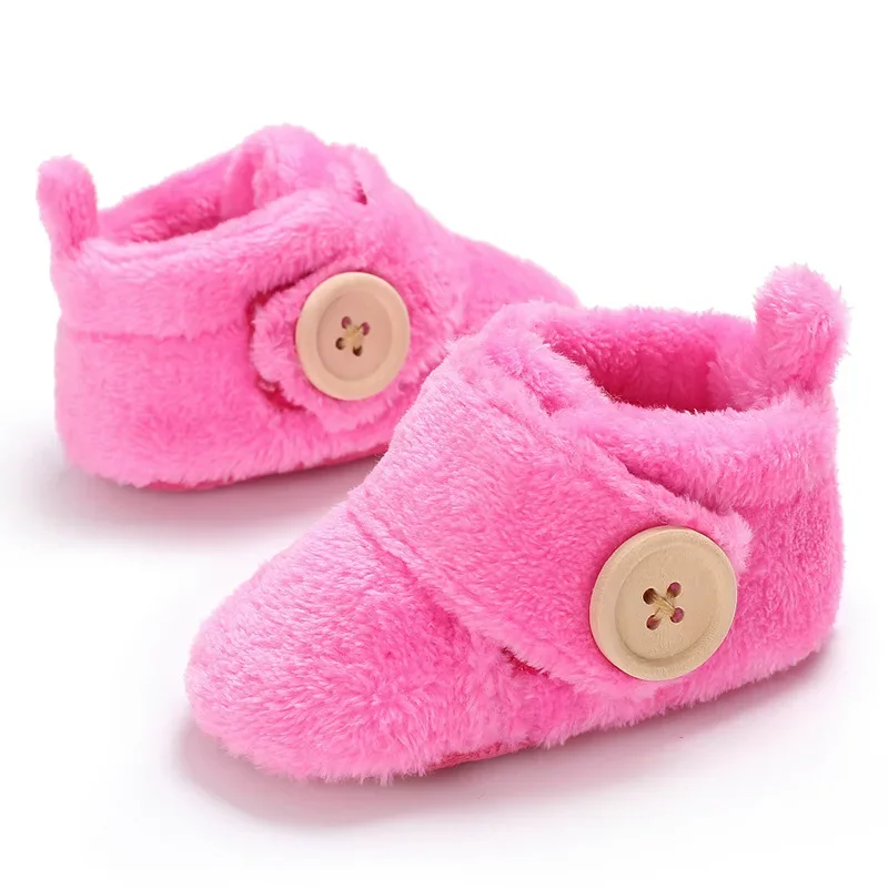 Winter Baby Shoes Newborn Infant Boy Girl Non-Slip Soft Sole Crib Shoes Toddler Plush Fluff Keep Warm Anti-slip Prewalker 0-18M