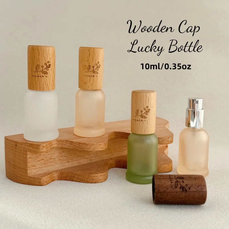 

10ml/0.352oz 3pcs Frosted Glass Spray or Ball Empty Bottles for Perfume Essential Oils Colorful Containers Portable for Tourism