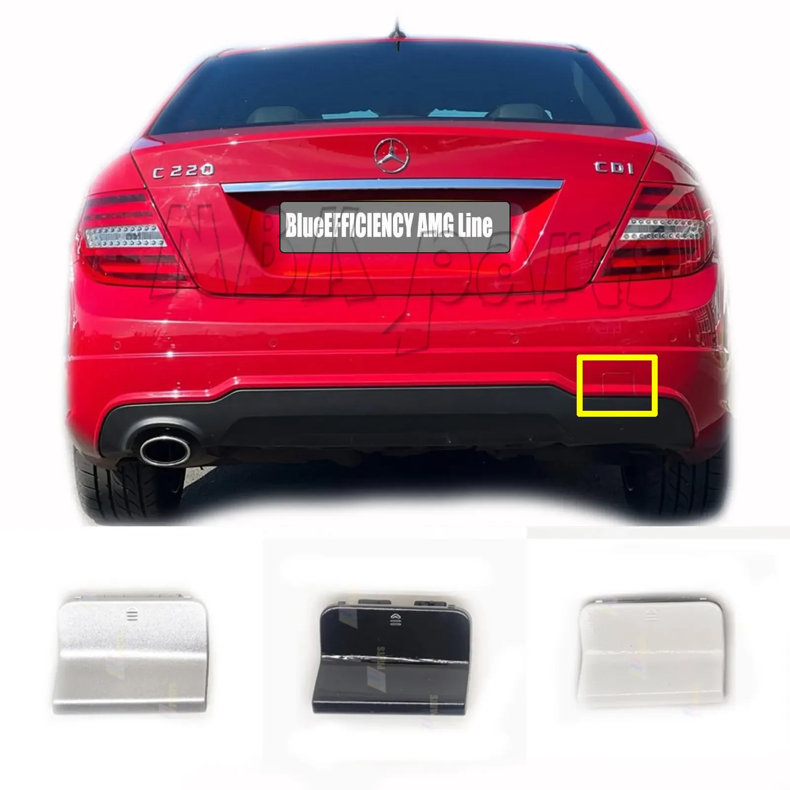 A2048856523 Fit 12-14 Mercedes-benz C-Class W204 AMG Line C63 CDI Blueefficiency Sedan Wagon Coupe REAR TOW COVER