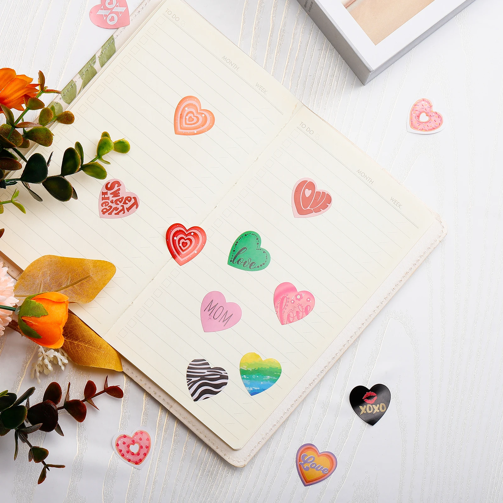 500 قطعة/لفة من ملصقات الحب، بطاقة تذكارية لعيد الميلاد والذكرى السنوية، عيد الحب، زينة هدية شكرًا لك، إلخ.