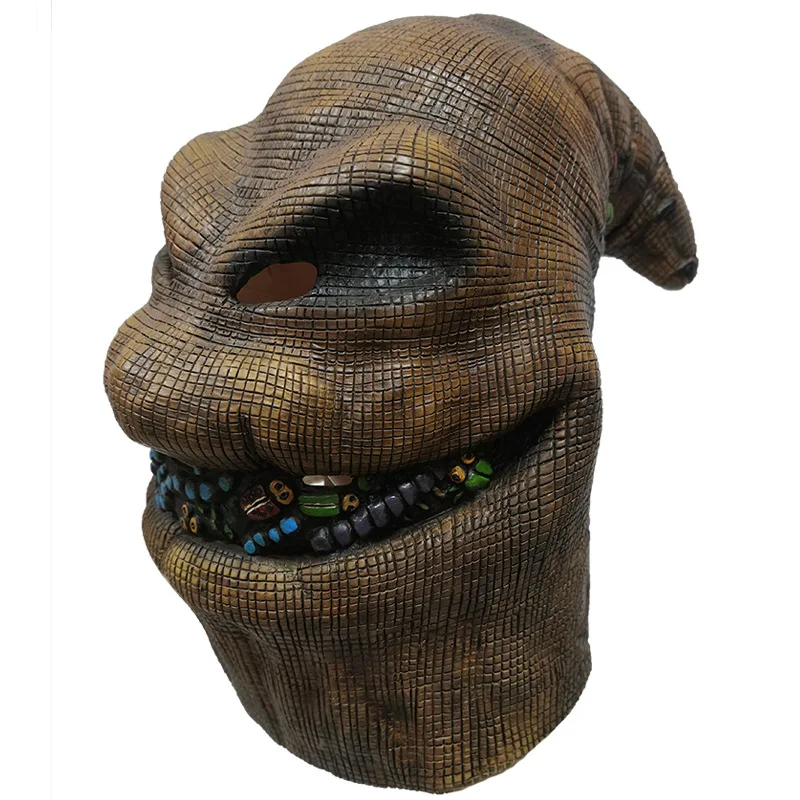 Máscara de Halloween con escultura de arena con cubierta de cabeza divertida, bolsa Ukibuki, máscara de látex para hombre, Mardi Gras, Cosplay, carnavales, máscara de miedo, nueva