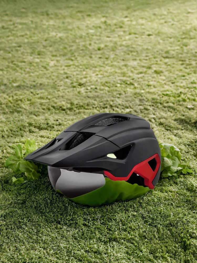 AliExpress Eastinear Bicycle Helmet Magnetic Solar Goggles Rechargeable LED Tail Light Sun Visor Men's MTB Off-Road Bicycle Helmet