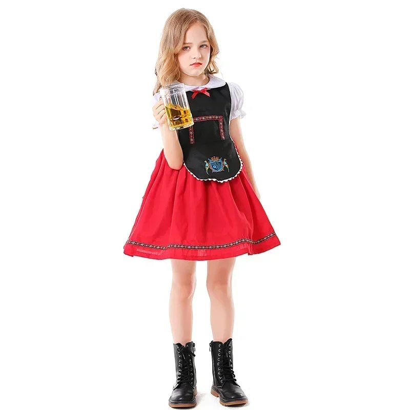 

New German Oktoberfest Traditional National Dress Children Embroidered Beer Dress