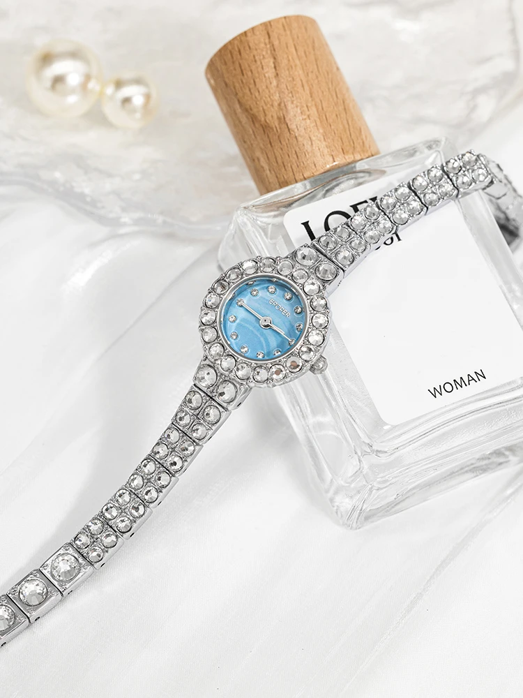 Stylish And Sophisticated New Autumn StyleBlue Round Dial Quartz Watch For WomenUnderstated LuxuryVersatileHigh-Quality Watch.