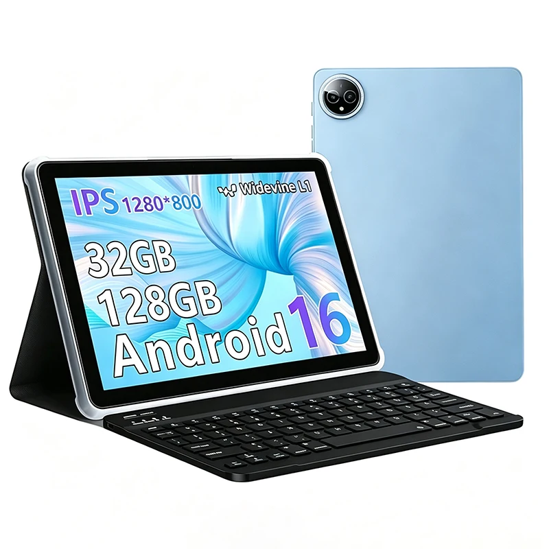 10.1 Inch Tablet Android 16 8-Core Tablets 32GB(8+24)+128GB 1TB Expansion 7000mAh WiFi 5 5MP+8MP Keyboard Mouse PC PAD Set