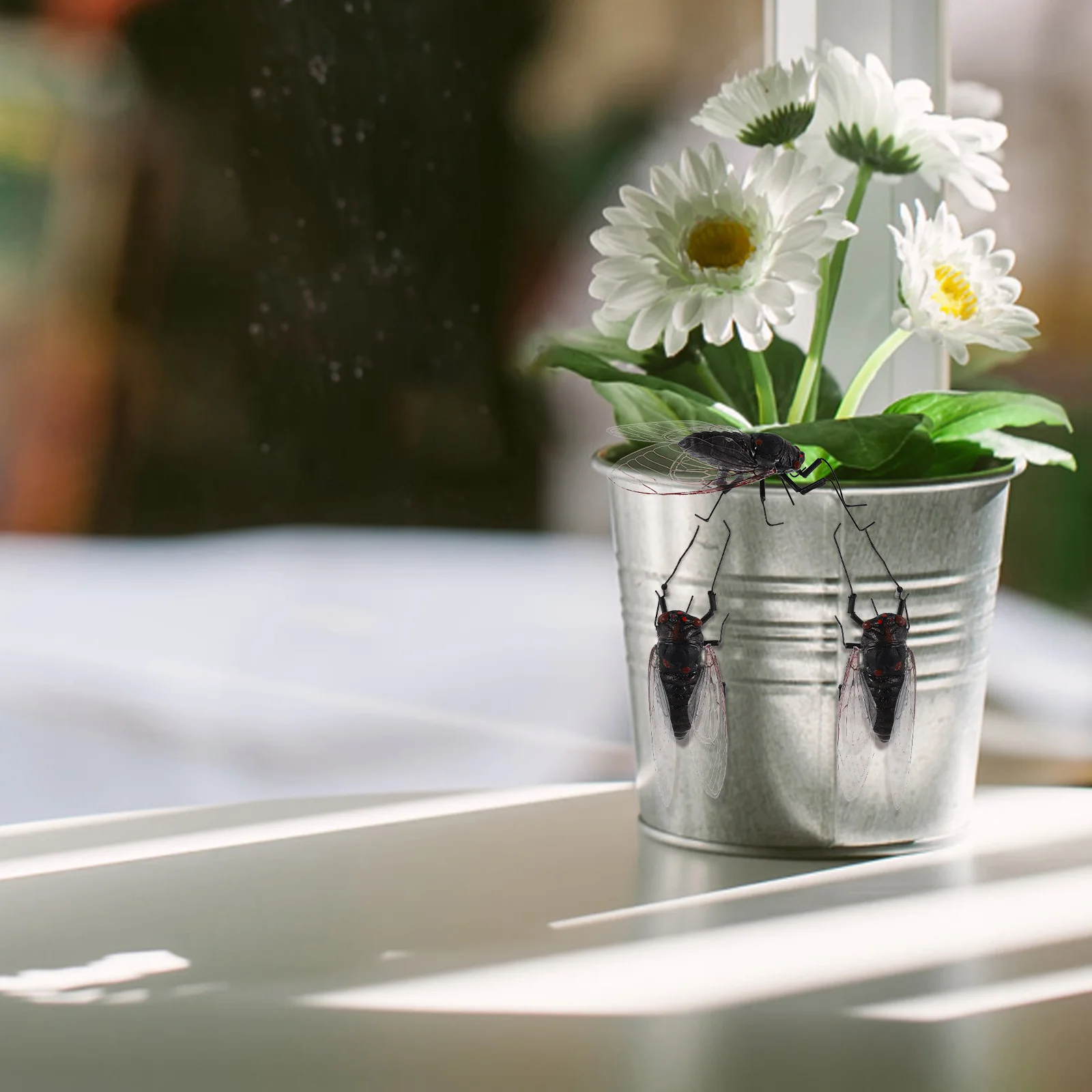 

4pcs : Mini Cicada For Garden Yard Patio Balcony Terrarium Micro Landscape Small Presents Decor Accessories Farm