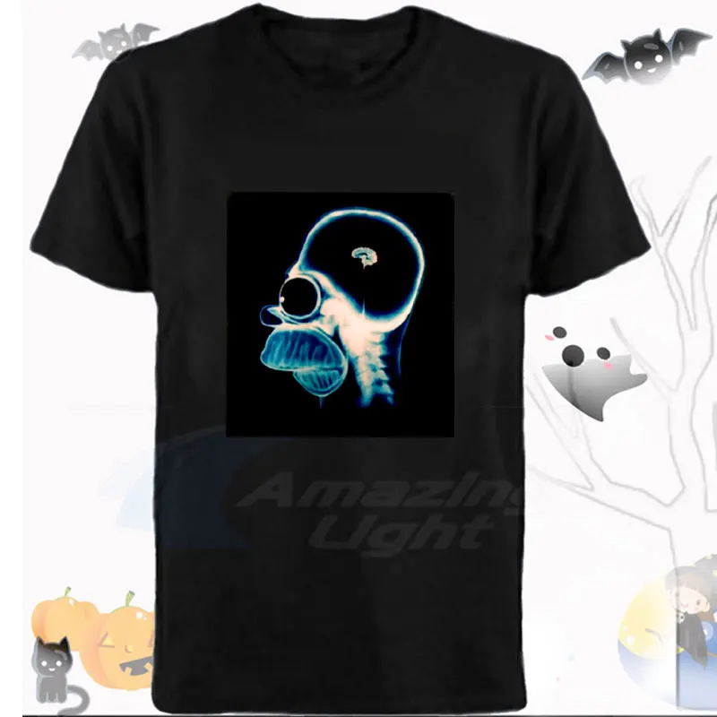 Parent-child T-shirt Beaming El Panel T Shirt  Sight Up Led T Shirt Music Sound Activated Flashing El Panel