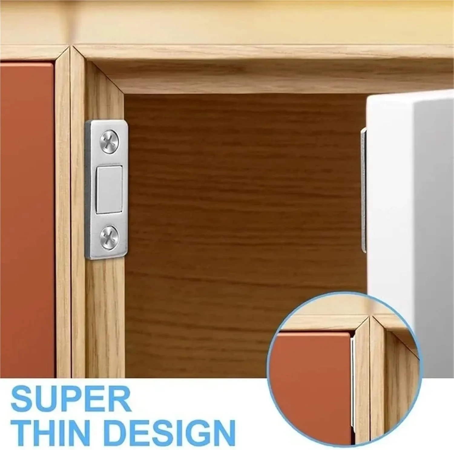 

16 PCS Ultra Thin Cabinet Door Catch Stainless Steel Cabinet Magnetic Door Catch Cabinet Magnets Adhesive Drawer Latch Cabinet Magnetic Catch for Kitchen Closet Door Magnet Stick on Cupboard Wardrobe