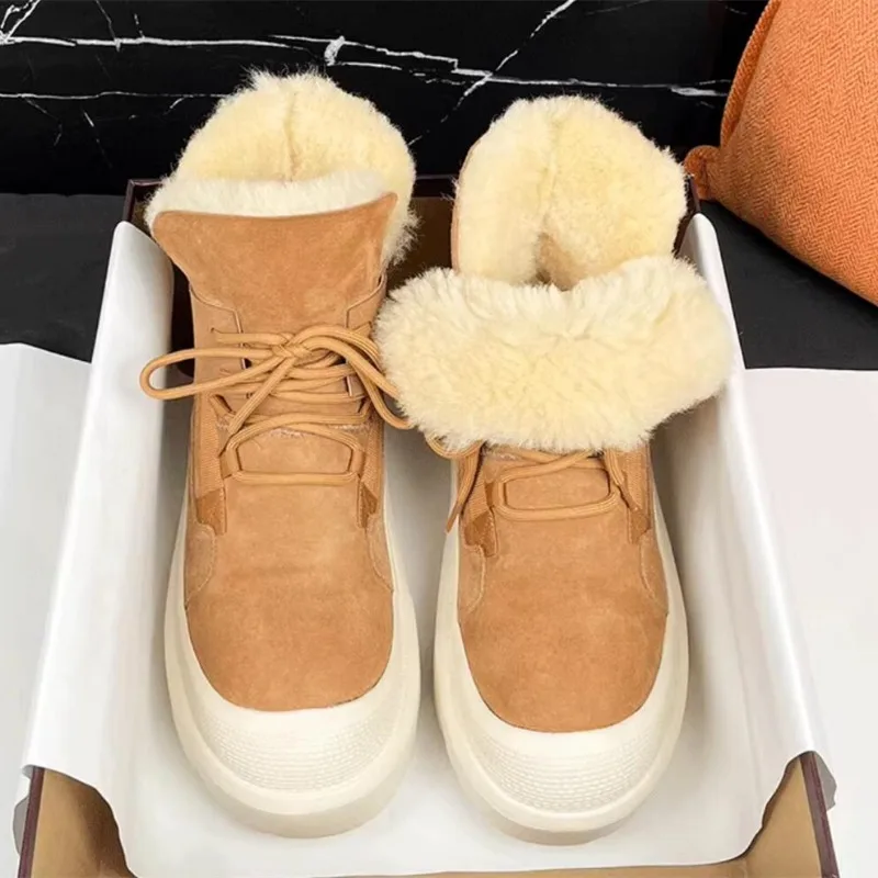 Winter Men Snow Boots Genuine Leather Plush Coldproof Anti-slip Outdoor Work Shoes Russian High-top Cotton Shoes Ankle Boots