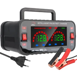 Car Battery Charger High Power Fully Automatic 12V/10A 24V/5A EU Plug Pulse Repair For Lead Acid AGM GEL Batteries 150W