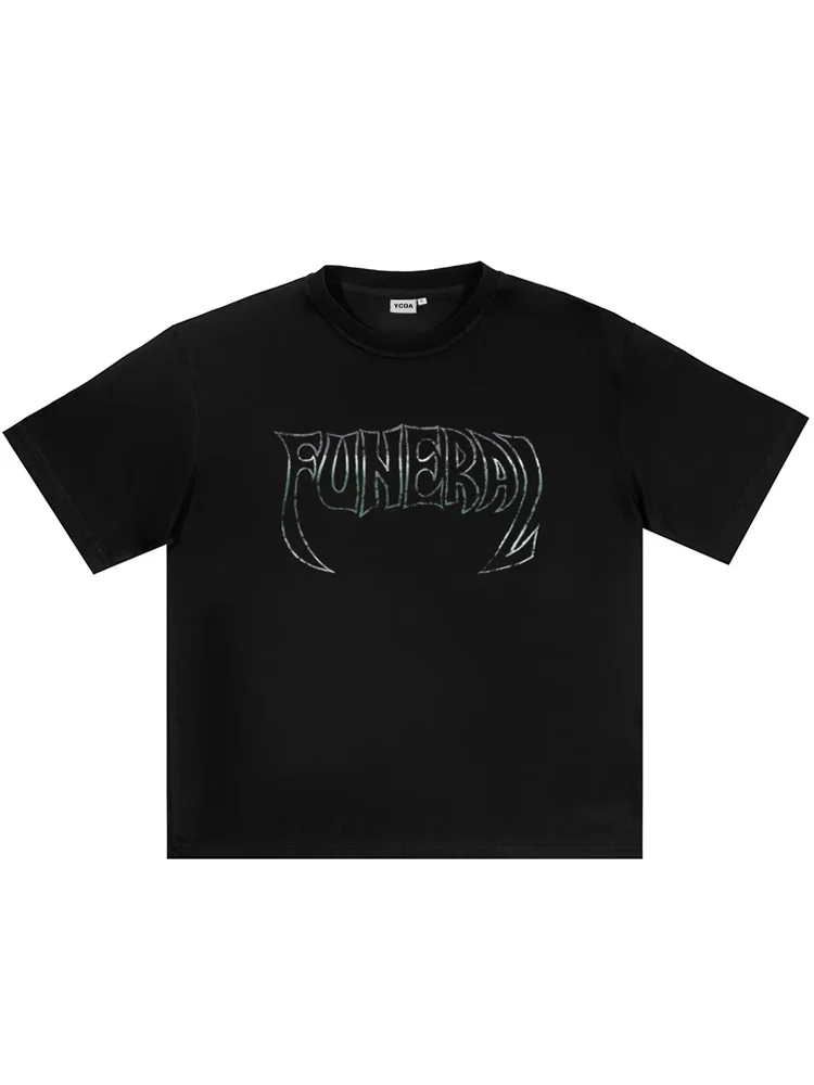 Men's T-Shirt FUNERAL TOUR Gothic Vintage Grunge Cotton Graphic Oversized Fashion Short Sleeve Tops Tees Y2k Streetwear Clothing