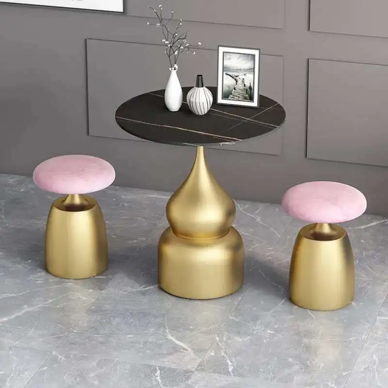 

Nordic Leisure Coffee Tables Hotel Cafe stool Modern Rock Board Luxury Small ottoman chair Bedroom Furniture Side Table stools